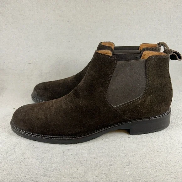 Johnston & Murphy Men’s 13M Dark Brown 'Hartley' Suede Chelsea Boots - Picture 8 of 12